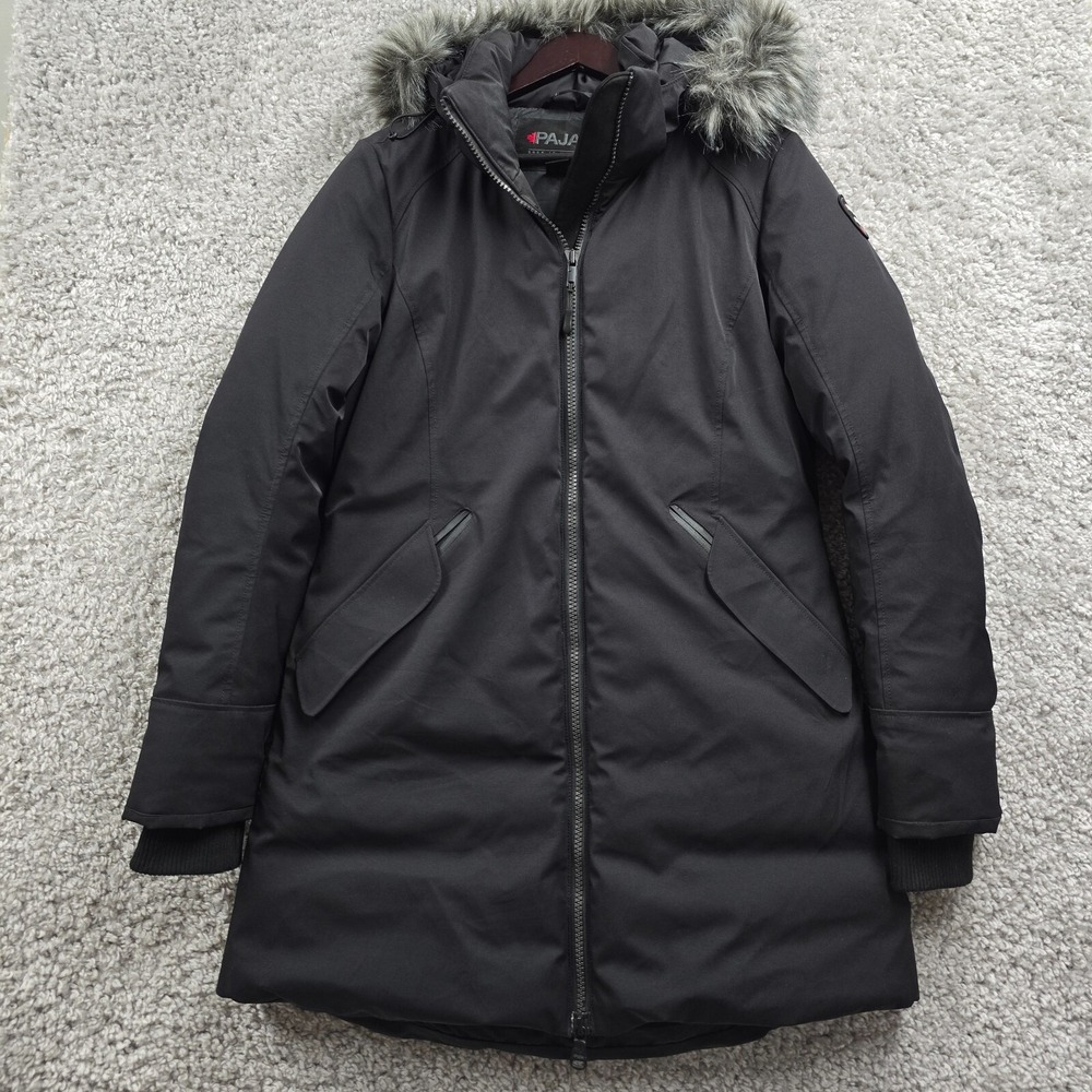 Pajar Womens Amberly Down Parka Coat Size Large Black Gorpcore Outdoor